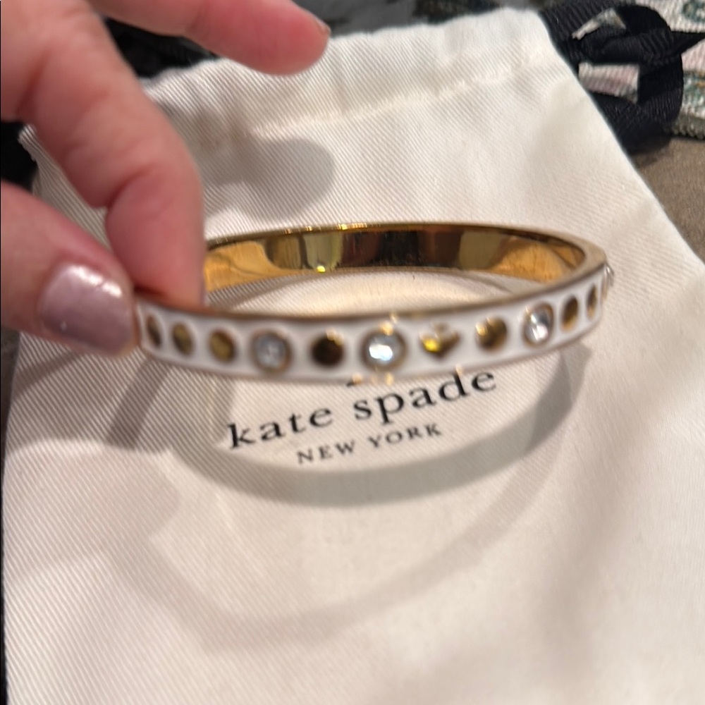 Kate Spade Gold and White Bangle Bracelet